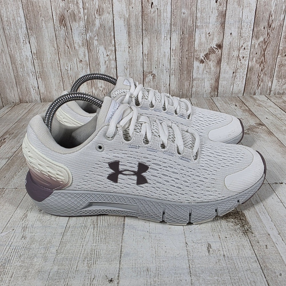 Under Armour Charged Rogue 2.5 Womens 8 Halo Gray Ash Plum Running Shoes 3022602